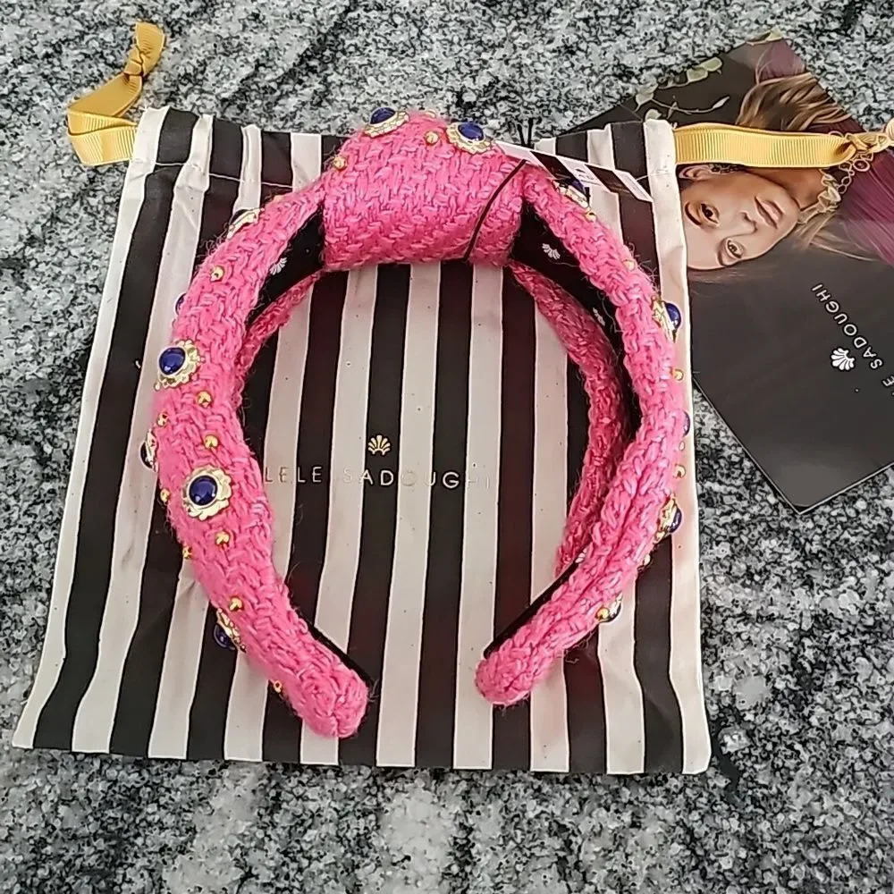 Lele Sadoughi Dahlia Eva Cabochon Knotted Headband - Picture 8 of 9